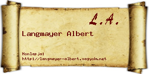 Langmayer Albert névjegykártya