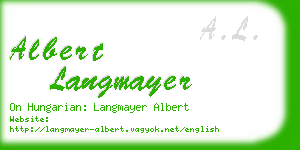 albert langmayer business card